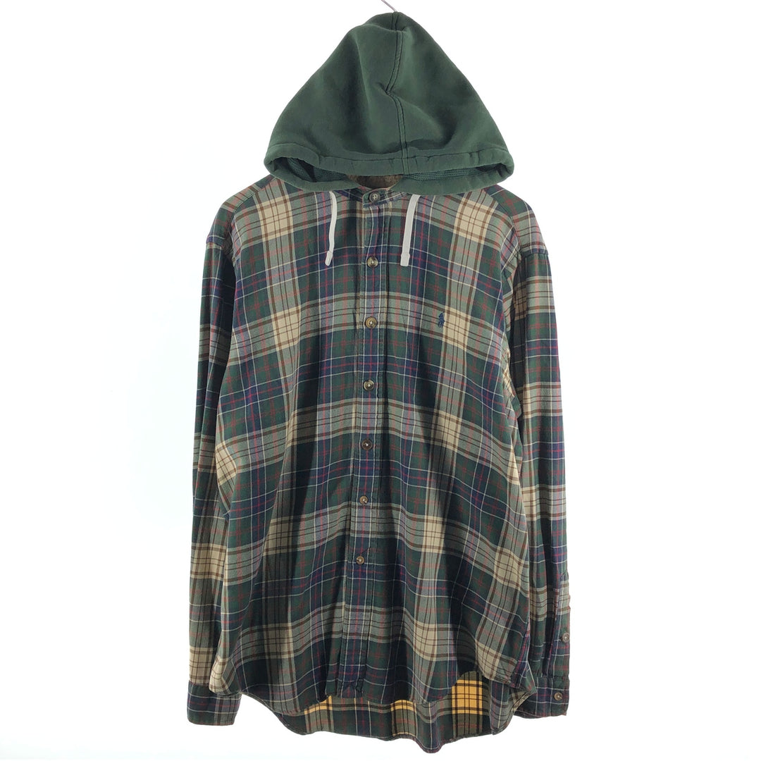 Ralph Lauren POLO by Ralph Lauren Hooded Long Sleeve Flannel Check Shirt Men's XL / eaa493497