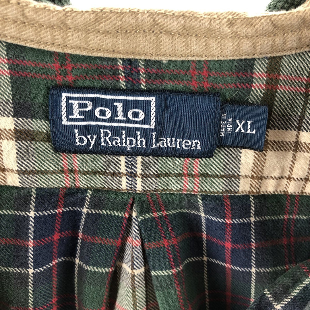 Ralph Lauren POLO by Ralph Lauren Hooded Long Sleeve Flannel Check Shirt Men's XL / eaa493497