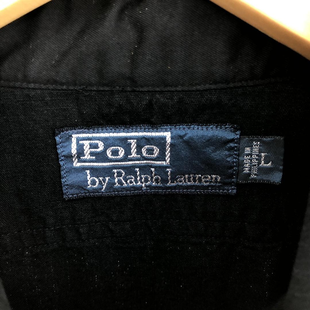 90'S Polo by Ralph Lauren Half-Zip Long Sleeve Pullover Shirt Men's L Size Vintage /eaa493498