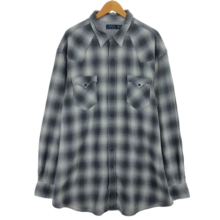 Ralph Lauren POLO RALPH LAUREN Ombre Check Western Flannel Check Shirt Men's XXL / eaa493499