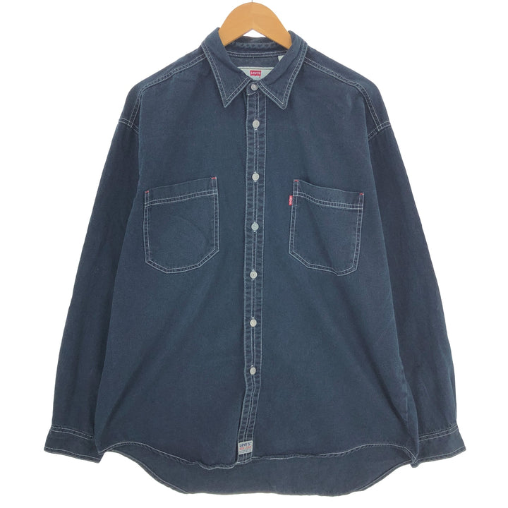 90'S Levi's Long Sleeve Black Denim Shirt Men's Size L / eaa493508