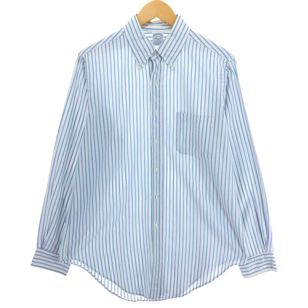 Brooks Brothers MAKERS Long Sleeve Button-Down Striped Shirt Made in USA Men's L /eaa493526