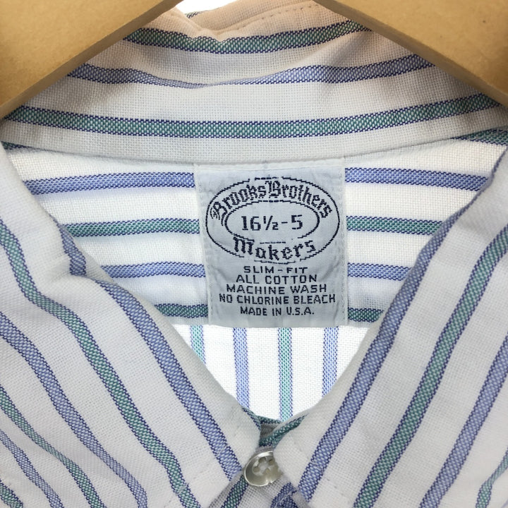 Brooks Brothers MAKERS Long Sleeve Button-Down Striped Shirt Made in USA Men's L /eaa493526