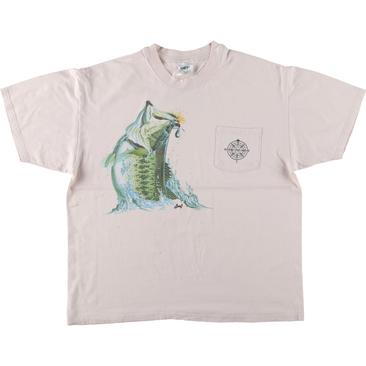 90'S TSF Fish Pattern Animal T-Shirt Men's XL Vintage /eaa493705