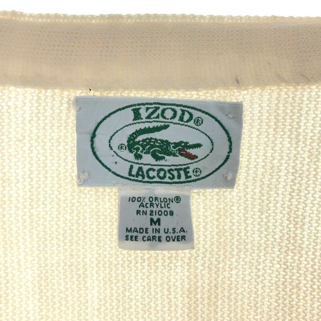 80s-90'S Lacoste IZOD Acrylic Knit Cardigan Made in USA Men's M Size Vintage /eaa493747