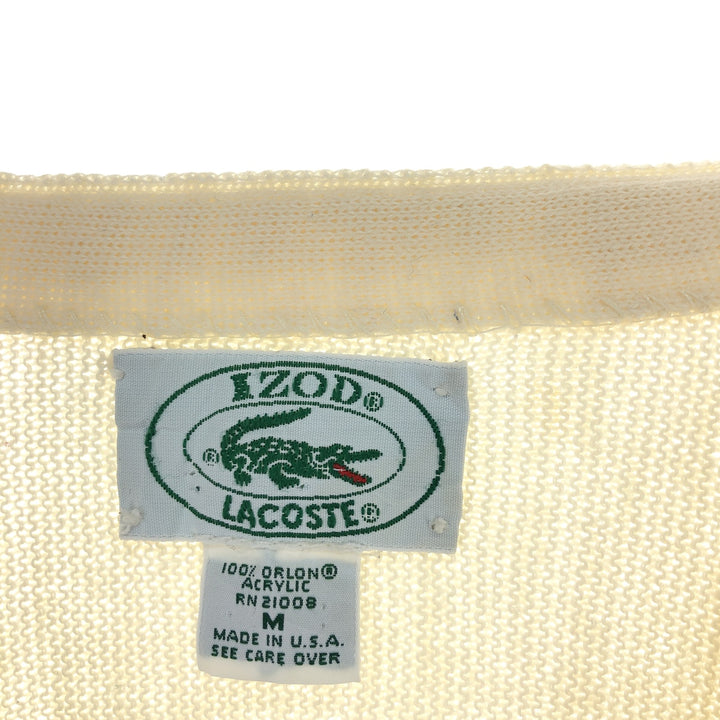 80s-90'S Lacoste IZOD Acrylic Knit Cardigan Made in USA Men's M Size Vintage /eaa493747