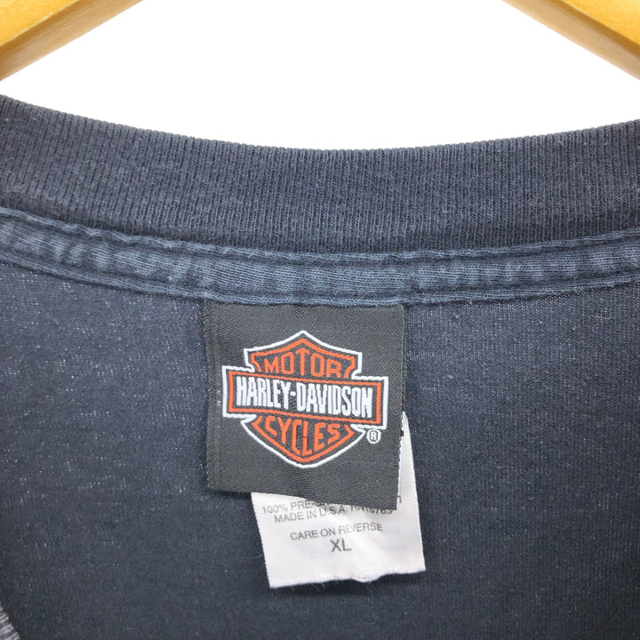 00'S Harley-Davidson Back Print Long Sleeve T-Shirt Made in USA Men's XL cotton black type Vintage Second Hand
