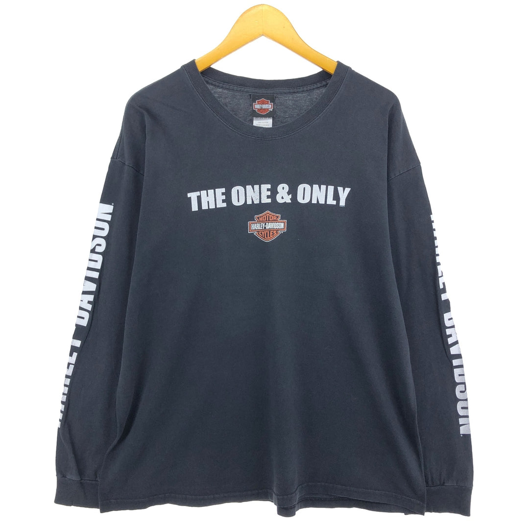 00'S Harley-Davidson Long Sleeve T-Shirt, Men's XL Size cotton black type Vintage Second Hand