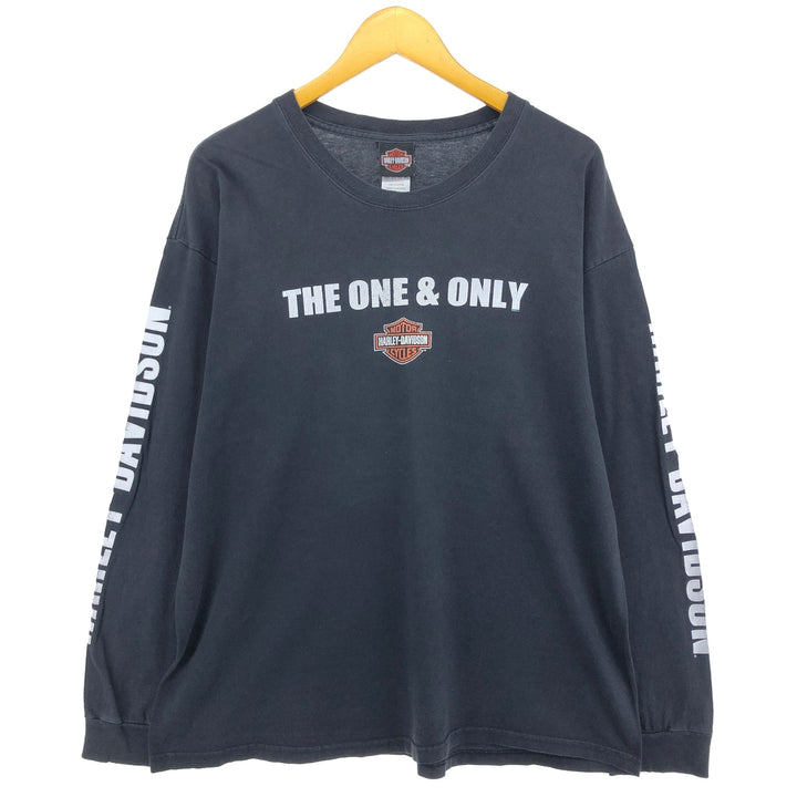00'S Harley-Davidson Long Sleeve T-Shirt, Men's XL Size cotton black type Vintage Second Hand