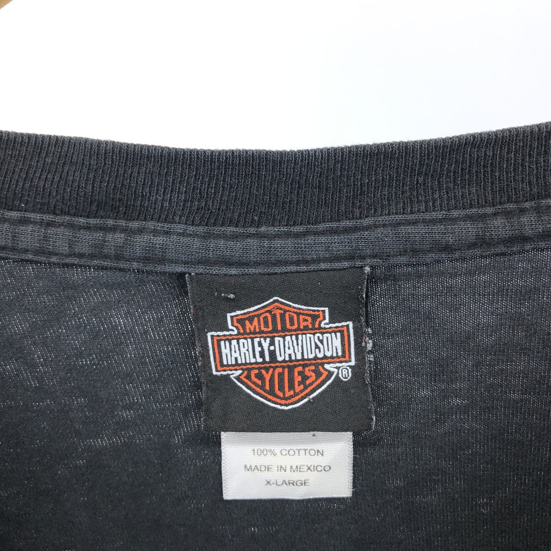 00'S Harley-Davidson Long Sleeve T-Shirt, Men's XL Size cotton black type Vintage Second Hand