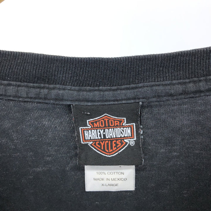 00'S Harley-Davidson Long Sleeve T-Shirt, Men's XL Size cotton black type Vintage Second Hand