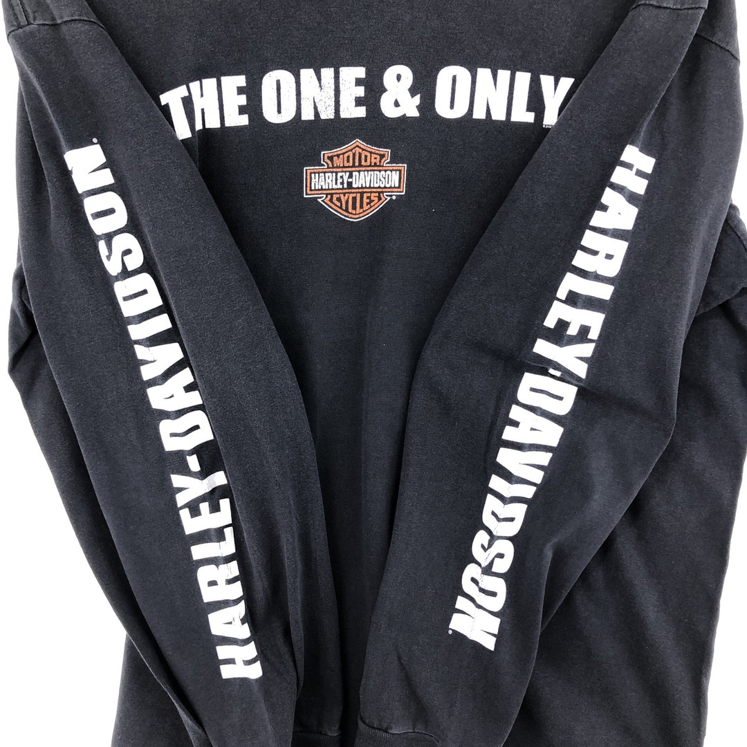 00'S Harley-Davidson Long Sleeve T-Shirt, Men's XL Size cotton black type Vintage Second Hand