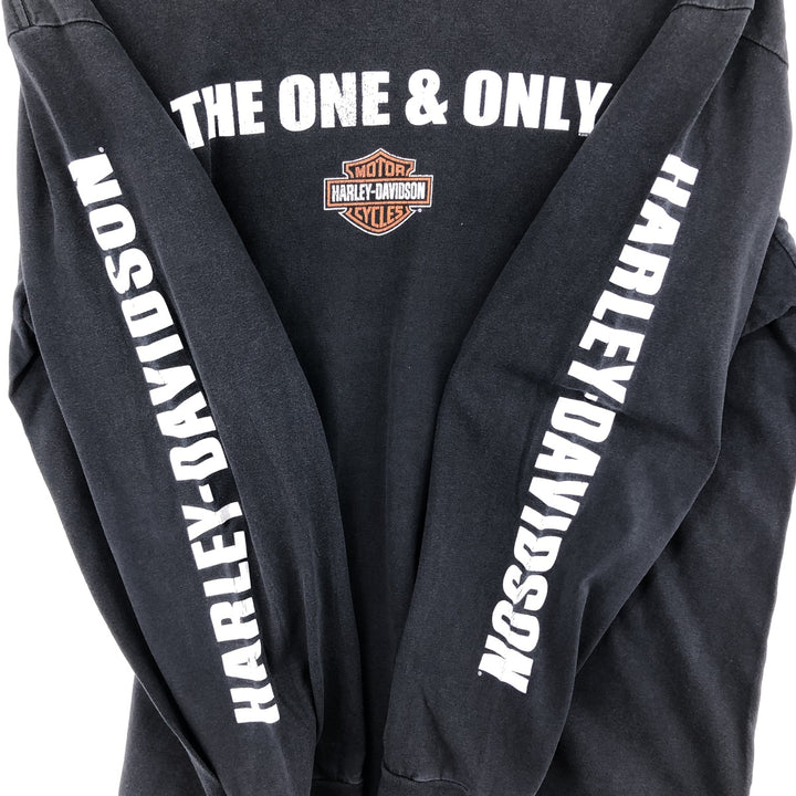 00'S Harley-Davidson Long Sleeve T-Shirt, Men's XL Size cotton black type Vintage Second Hand