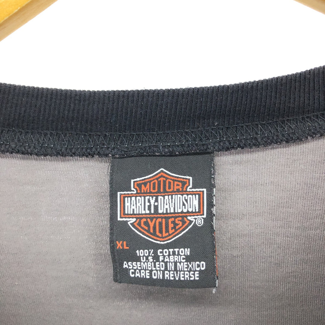 Harley-Davidson Long Sleeve T-Shirt, Men's XL Size cotton black type Vintage Second Hand