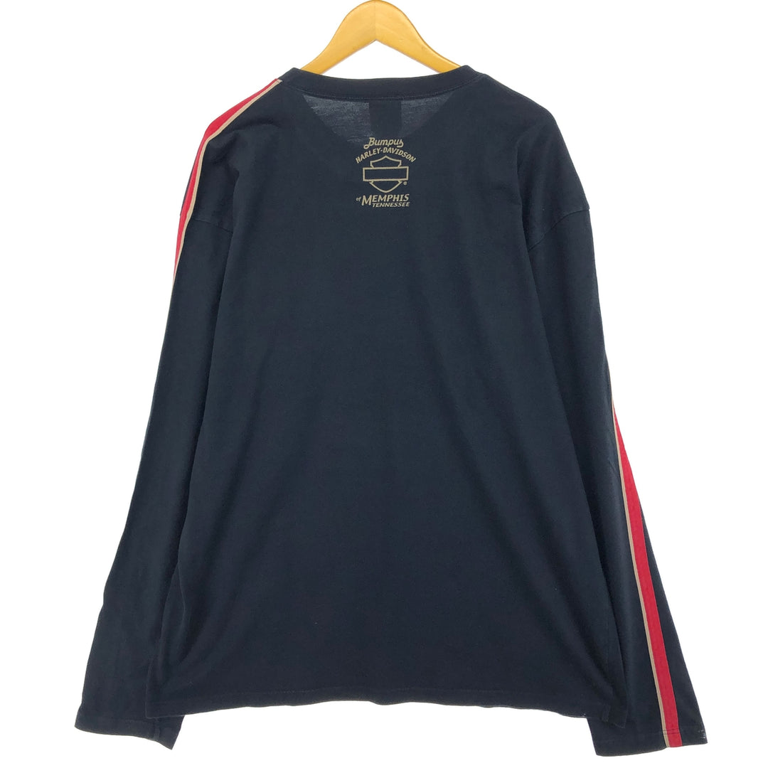 Harley-Davidson Long Sleeve T-Shirt, Men's XL Size cotton black type Vintage Second Hand