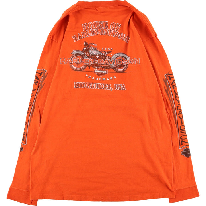 00'S Harley-Davidson Long Sleeve T-Shirt Made in USA Men's Size L /eaa493778