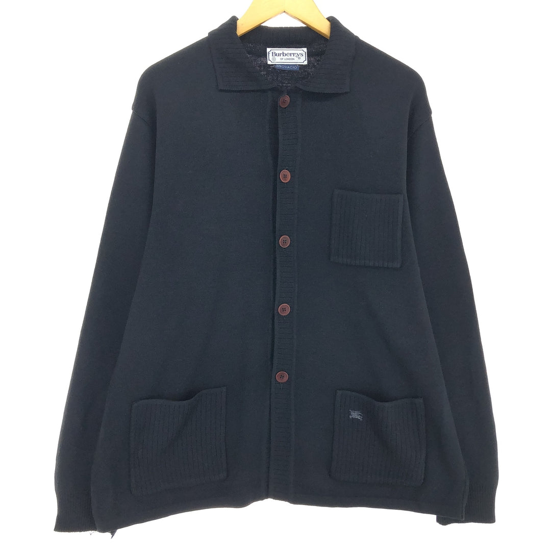 90s~ Burberry's LONDON collared wool knit cardigan, men's XL size, vintage / eaa493795