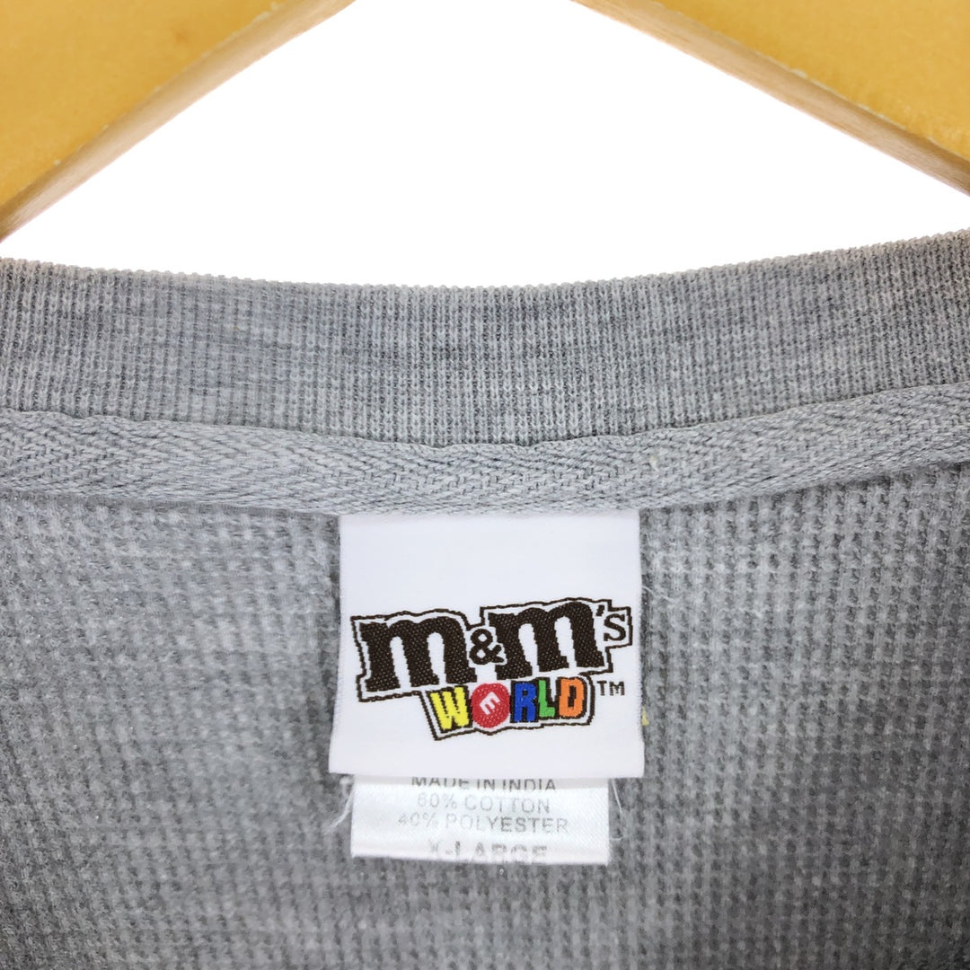 M&M`S Thermal Long Sleeve T-Shirt Waffle Men's XL Size /eaa493815