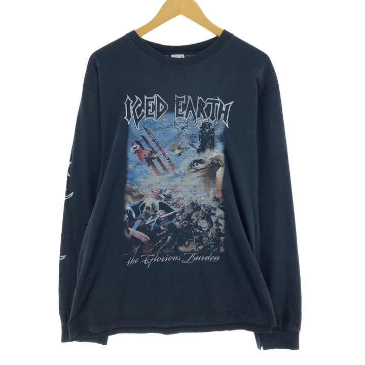 00'S Anvil ICED EARTH Long Sleeve T-Shirt Band Tee Men's Size L /eaa493824