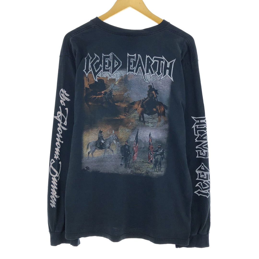 00'S Anvil ICED EARTH Long Sleeve T-Shirt Band Tee Men's Size L /eaa493824