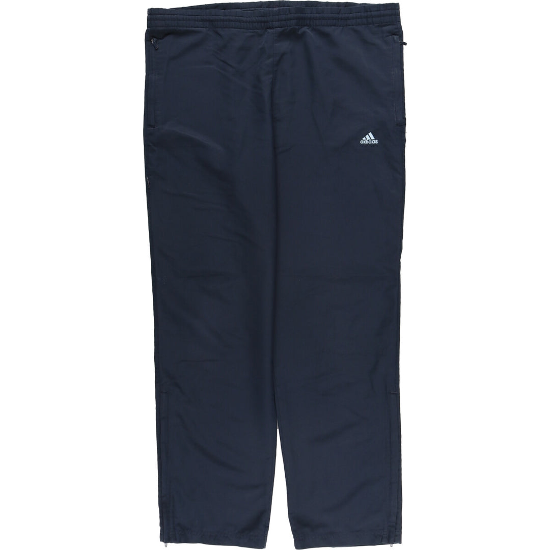 00'S Adidas warm-up pants, nylon pants, rustling pants, men's size M polyester navy blue type Vintage Second Hand