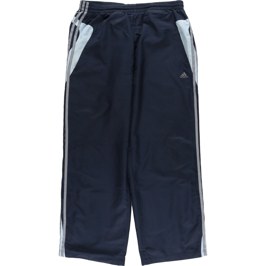 00'S Adidas warm-up pants, nylon pants, rustling pants, men's size L polyester navy blue type Vintage Second Hand