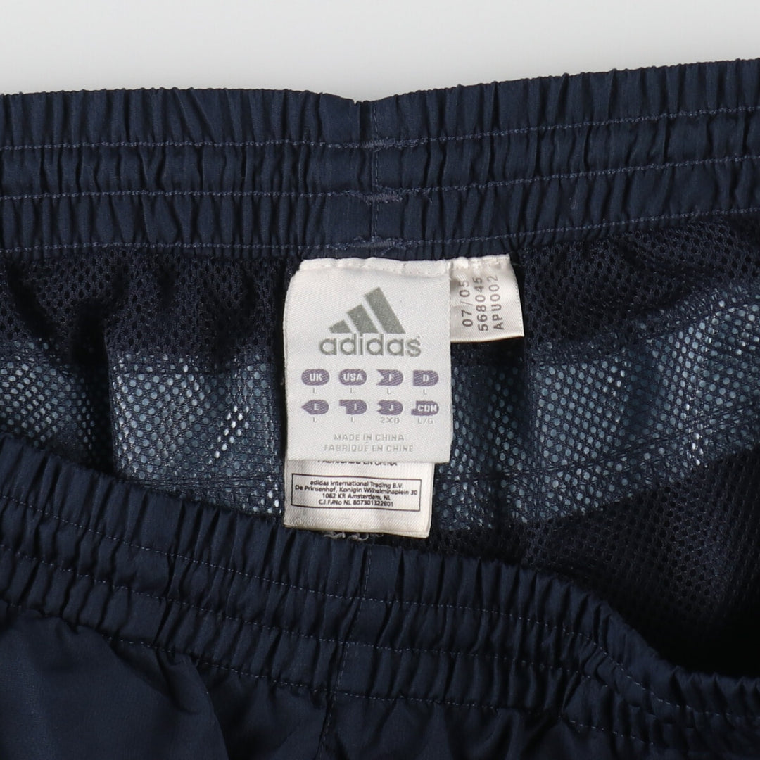 00'S Adidas warm-up pants, nylon pants, rustling pants, men's size L polyester navy blue type Vintage Second Hand