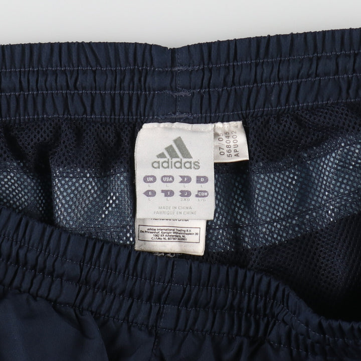00'S Adidas warm-up pants, nylon pants, rustling pants, men's size L polyester navy blue type Vintage Second Hand