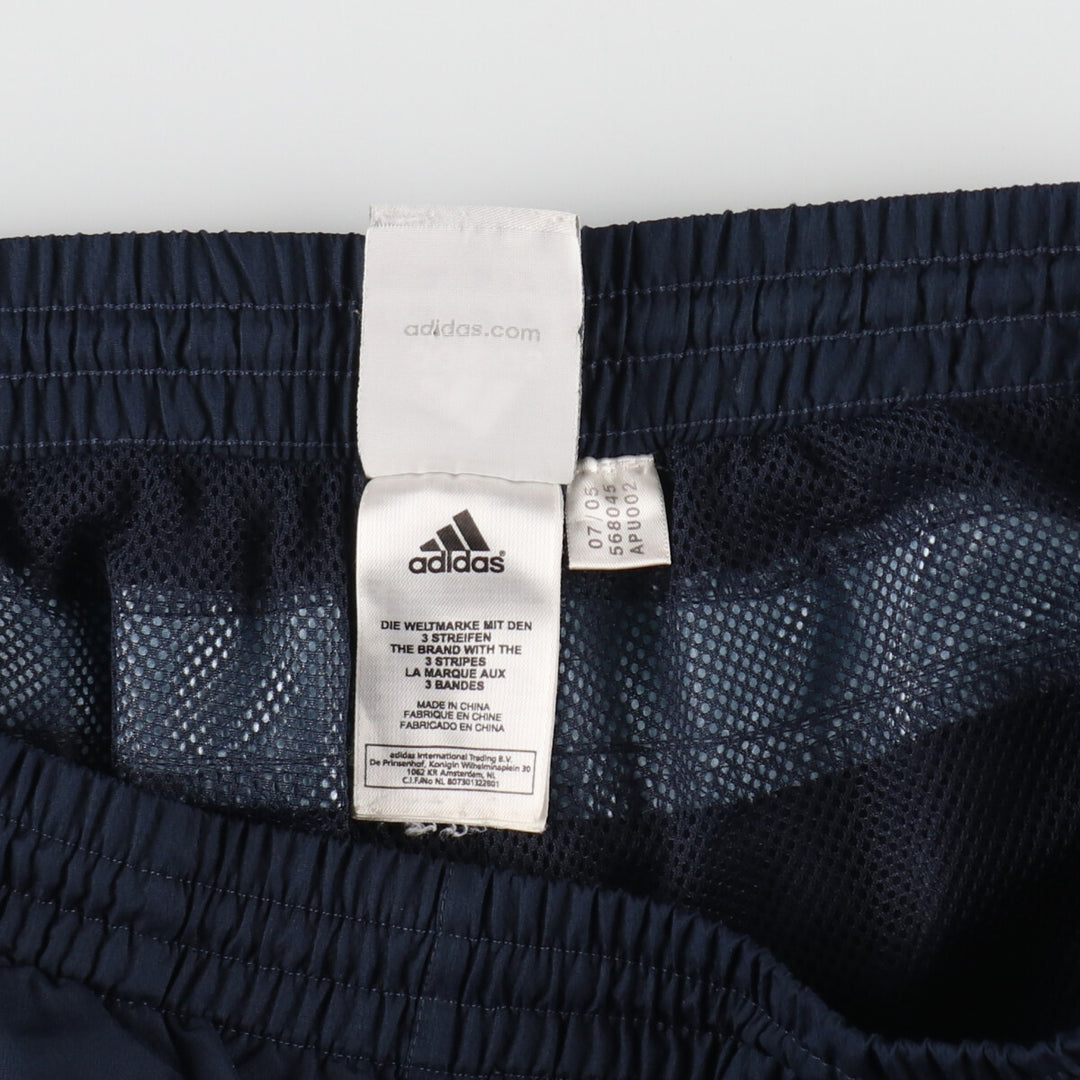 00'S Adidas warm-up pants, nylon pants, rustling pants, men's size L polyester navy blue type Vintage Second Hand