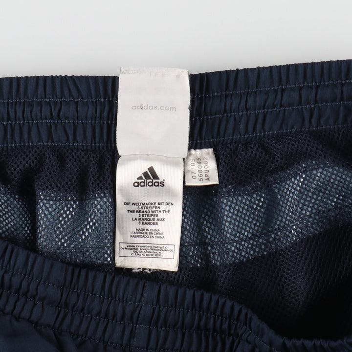 00'S Adidas warm-up pants, nylon pants, rustling pants, men's size L polyester navy blue type Vintage Second Hand