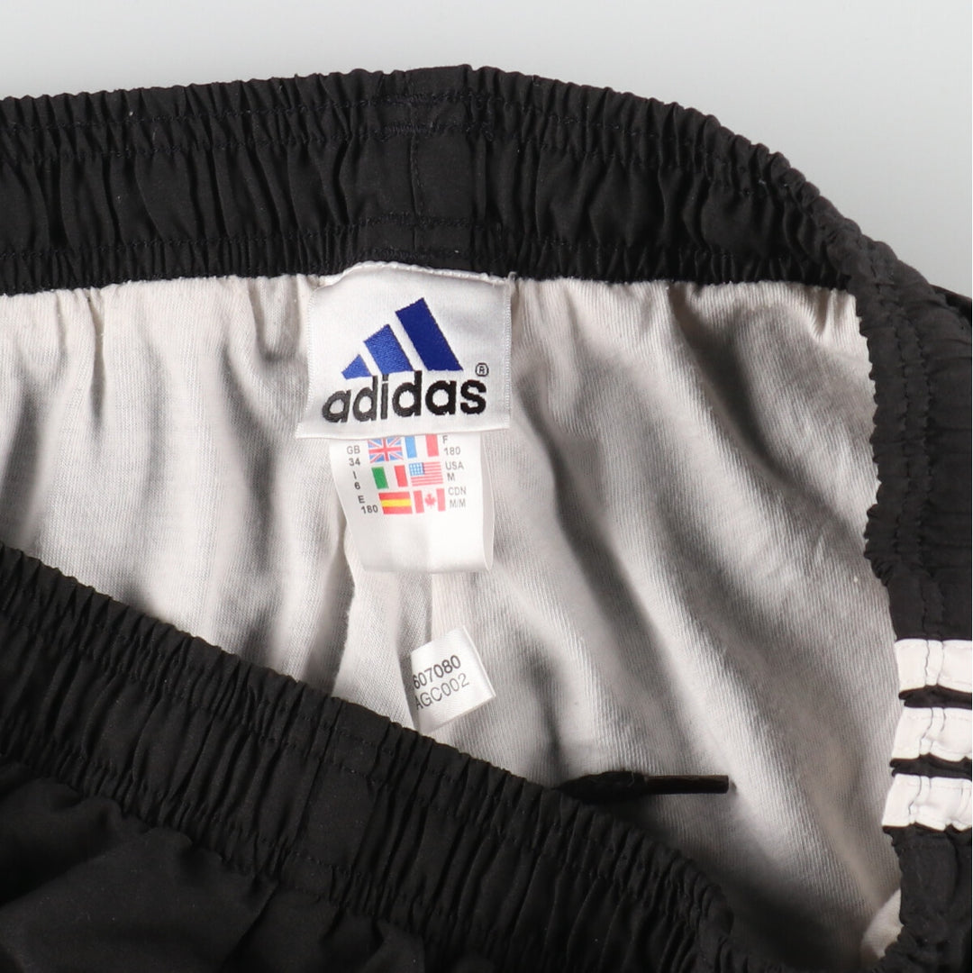 00'S Adidas warm-up pants, nylon pants, rustling pants, men's size M polyester black type Vintage Second Hand