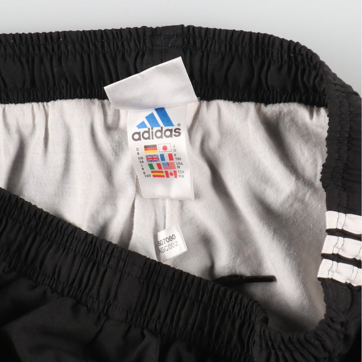00'S Adidas warm-up pants, nylon pants, rustling pants, men's size M polyester black type Vintage Second Hand