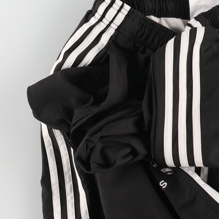 00'S Adidas warm-up pants, nylon pants, rustling pants, men's size M polyester black type Vintage Second Hand