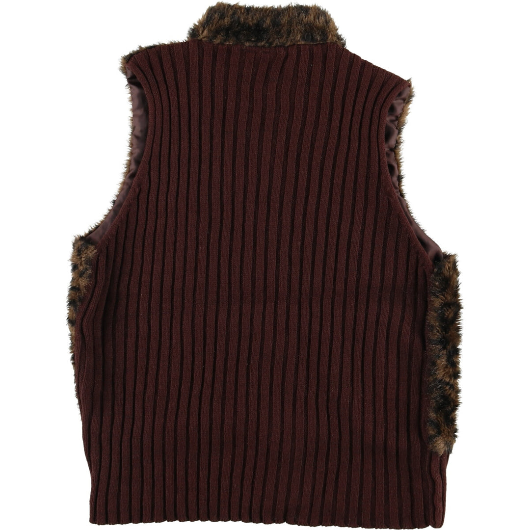 SHAVER LAKE Leopard Pattern fur vest for women, size L /eaa493910