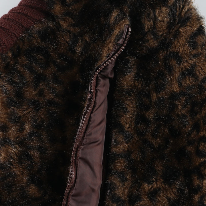 SHAVER LAKE Leopard Pattern fur vest for women, size L /eaa493910