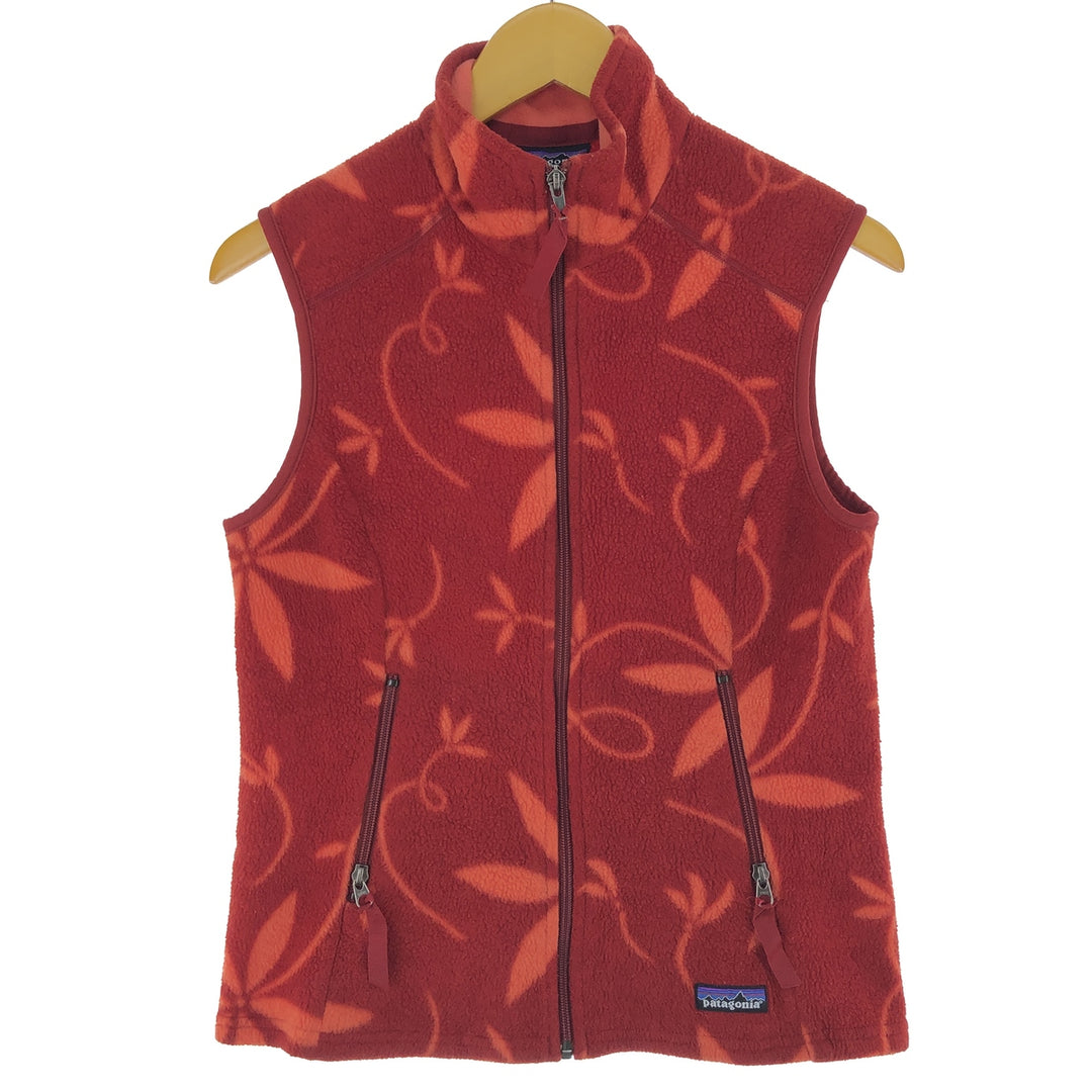 Patagonia SYNCHILLA Synchilla Vest 25163F4 Botanical Pattern Fleece Vest Made in Canada Women's M size /eaa493924