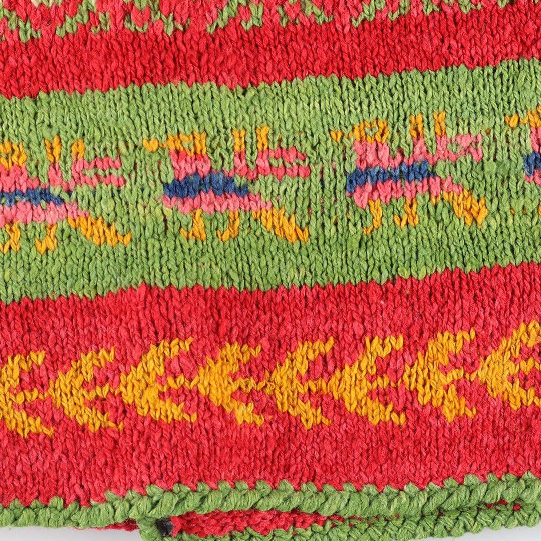 Big size AMANO all-over print wool knit cardigan for women, equivalent to XXXL /eaa493934