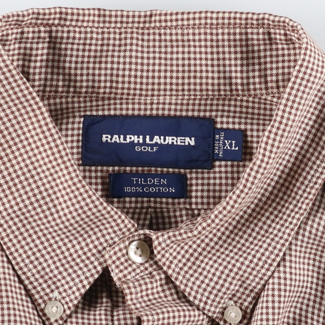Ralph Lauren POLO GOLF TILDEN Remake Long Sleeve Button Down Check Shirt Women's XL /eaa493945