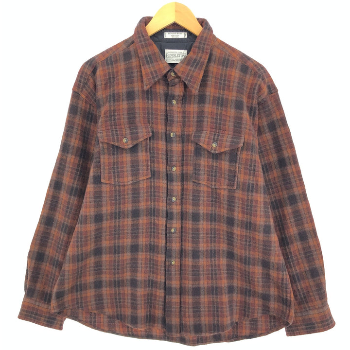 Pendleton Outdoor Shirt Check Pattern Wool Shirt Men's XXL /eaa493986