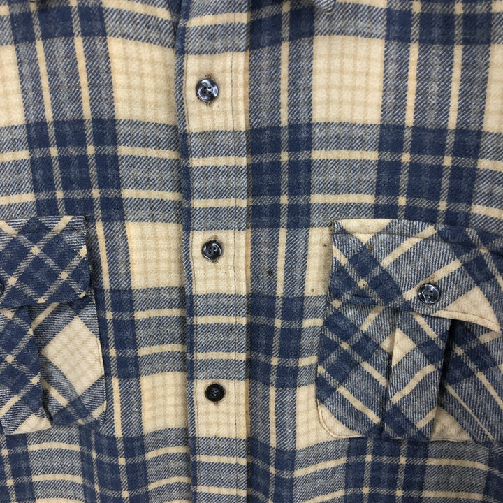 70'S Pendleton Check Pattern Wool Shirt Made in USA Men's XL Vintage /eaa493997