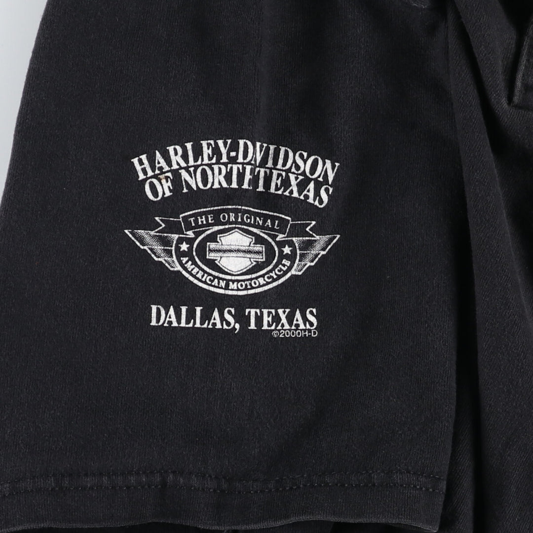 00'S Harley-Davidson Henley Neck Motorcycle Bike T-Shirt Made in USA Men's M size /eaa494000