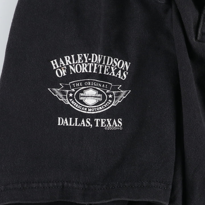 00'S Harley-Davidson Henley Neck Motorcycle Bike T-Shirt Made in USA Men's M size /eaa494000