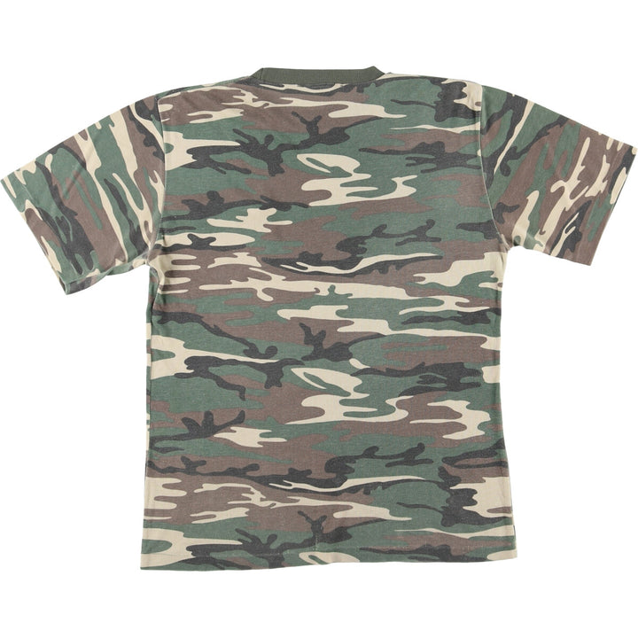 Printed Woodland Camo Advertising T-shirt Men's M size / eaa494060