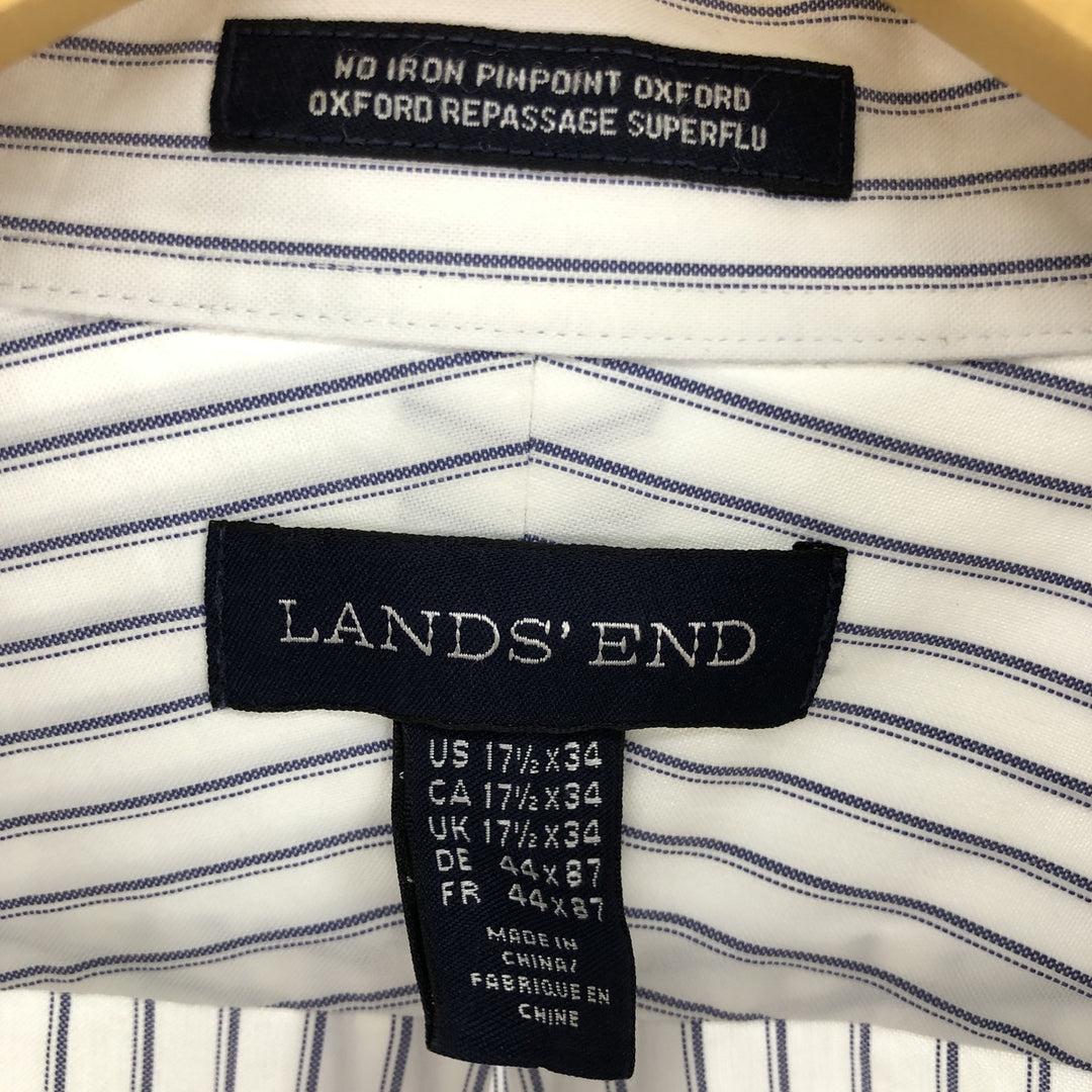 LANDS' END Long Sleeve Button-Down Striped Shirt Men's XL / eaa494068