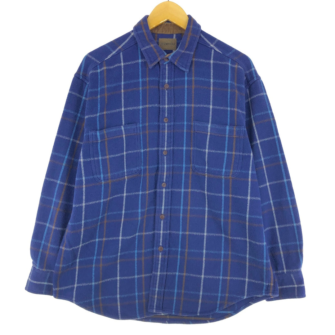 ST.JOHN'S BAY Long Sleeve Heavy Flannel Check Shirt Men's L /eaa494088