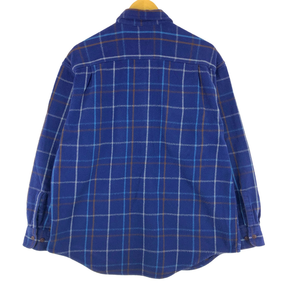 ST.JOHN'S BAY Long Sleeve Heavy Flannel Check Shirt Men's L /eaa494088