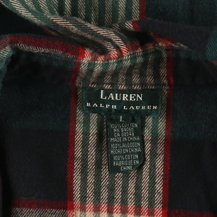 Ralph Lauren LAUREN Check Pattern Hooded Zip-up Shirt Jacket Women's Size L / eaa494132