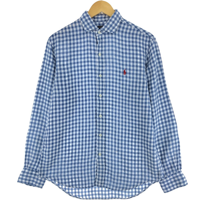 Ralph Lauren POLO RALPH LAUREN Gingham check long sleeve linen button down shirt Men's M size / eaa494205