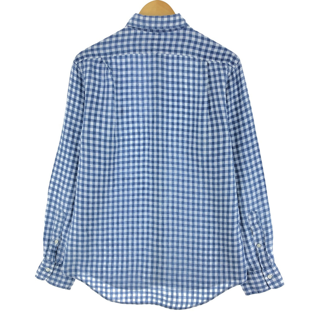 Ralph Lauren POLO RALPH LAUREN Gingham check long sleeve linen button down shirt Men's M size / eaa494205