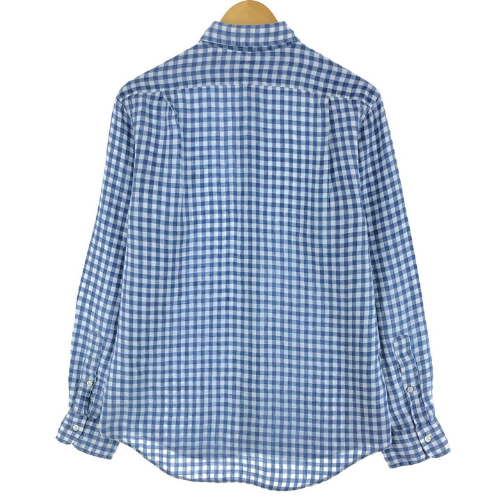 Ralph Lauren POLO RALPH LAUREN Gingham check long sleeve linen button down shirt Men's M size / eaa494205